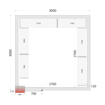 CRNF3030 - Policový regálový modul sada
