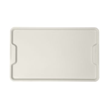 Jídelní podnos ergonomický s uchy, jasná bílá, 530x325 mm
