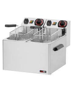 Fritéza elektrická dvojitá 0,6 kW/l, 5+5 l stolní 230 V | REDFOX - FE 44 S